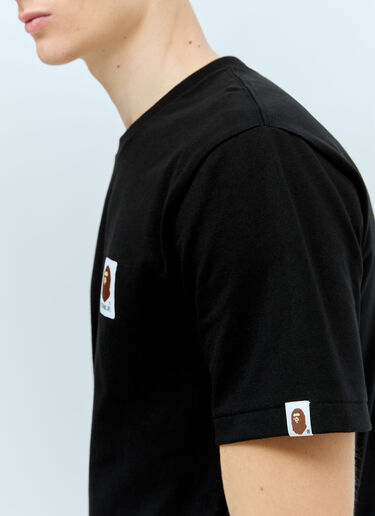 A BATHING APE® APE Head Label T-Shirt Black aba0156007