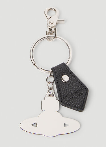 Vivienne Westwood Saffiano 星环钥匙圈 黑色 vvw0152050