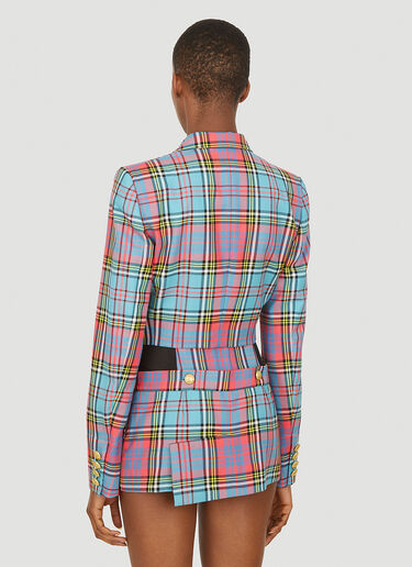 Vivienne Westwood Cut Off Check Blazer Blue vvw0251003