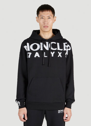 6 Moncler 1017 ALYX SM 徽标印花连帽运动衫 黑色 mal0151007