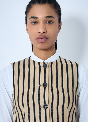 Max Mara Striped Waistcoat Beige max0260004