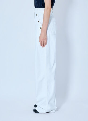LN-CC® - Max Mara: Button-Detail High-Waisted Trousers - White Max Mara Button-Detail High-Waisted Trousers White max0265004
