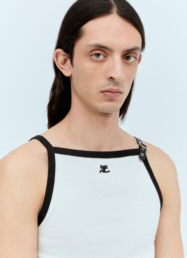 Courrèges Buckle Contrast Tank Top White cou0156005