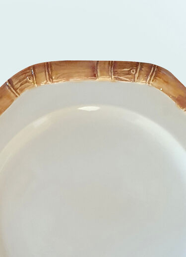Les-Ottomans Set Of Four Bamboo Dessert Plates White wps0691387