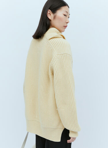 Jil Sander Wool Rib Sweater Cream jil0253010