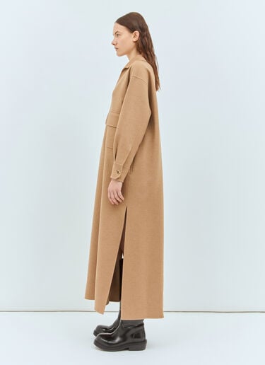 Max Mara Long Camel Hair Caftan Dress Camel max0258036