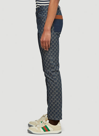 Gucci GG Logo Straight-Leg Jeans Blue guc0143002