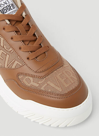 Versace Logo Lace Up Sneakers Beige ver0153023