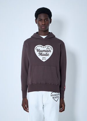 HUMAN MADE Logo Motif Hooded Sweatshirt Brown hmd0161003