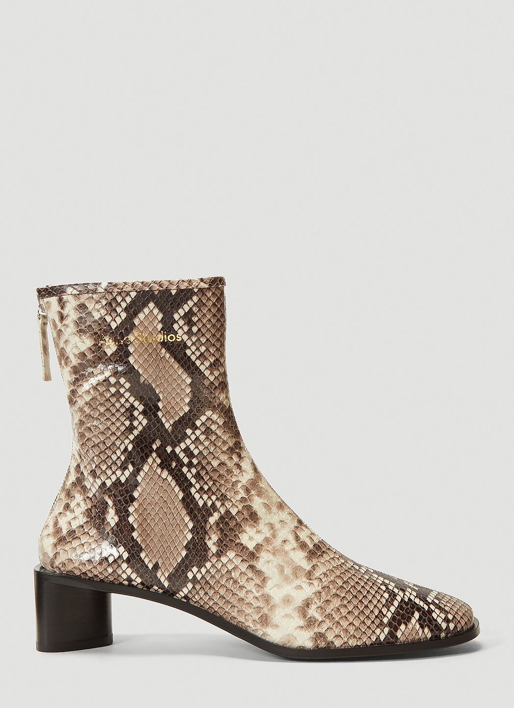 Snake print leather booties hot sale