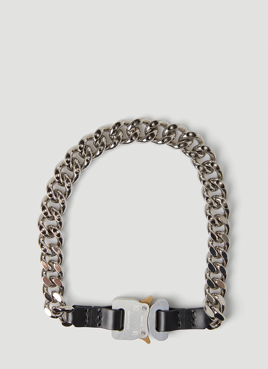Chain Necklace with Leather Detail