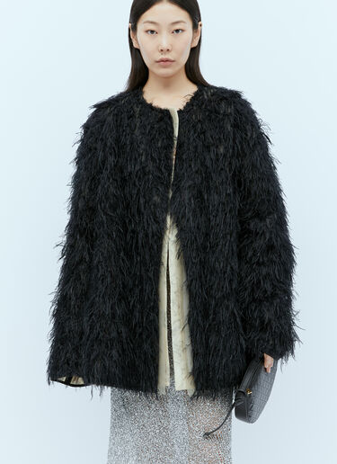 Silk-Blend Hairy Jacket Dries Van Noten Silk-Blend Hairy Jacket Black dvn0254006