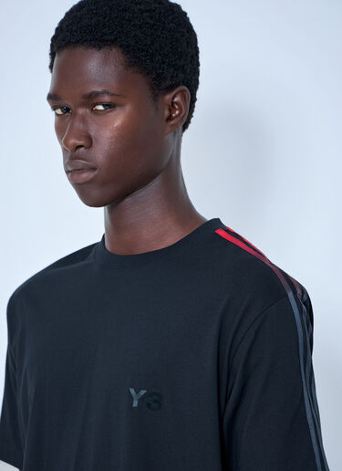 LN-CC® - Y-3: Gradient 3-Stripes T-Shirt - Black Y-3 Gradient 3-Stripes T-Shirt Black yyy0165032