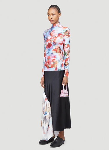 Collina Strada Stretch Photographic Print Top Black cst0239004