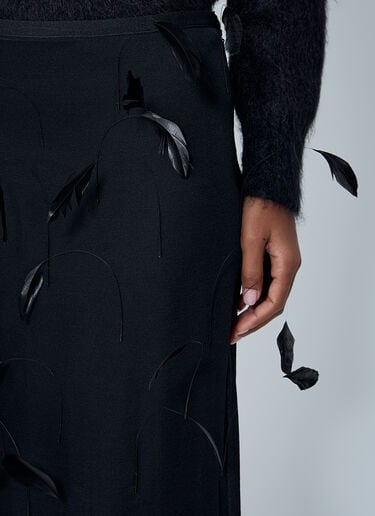 Feather Embroidery Skirt Jil Sander Feather Embroidery Skirt Black jil0262023