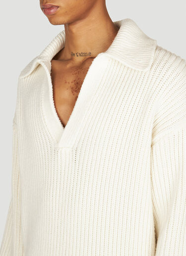 Polo Collar Sweater Bottega Veneta Polo Collar Sweater Cream bov0153006