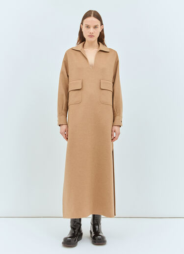 Max Mara Long Camel Hair Caftan Dress Camel max0258036