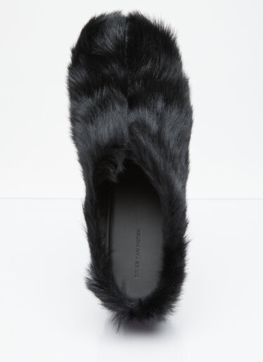 Dries Van Noten ポニーヘアクロッグ ブラック dvn0154032