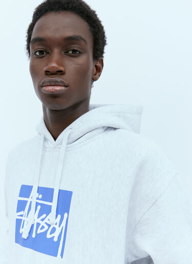 Stüssy Stock Logo Applique Hooded Sweatshirt Light Grey sts0152079