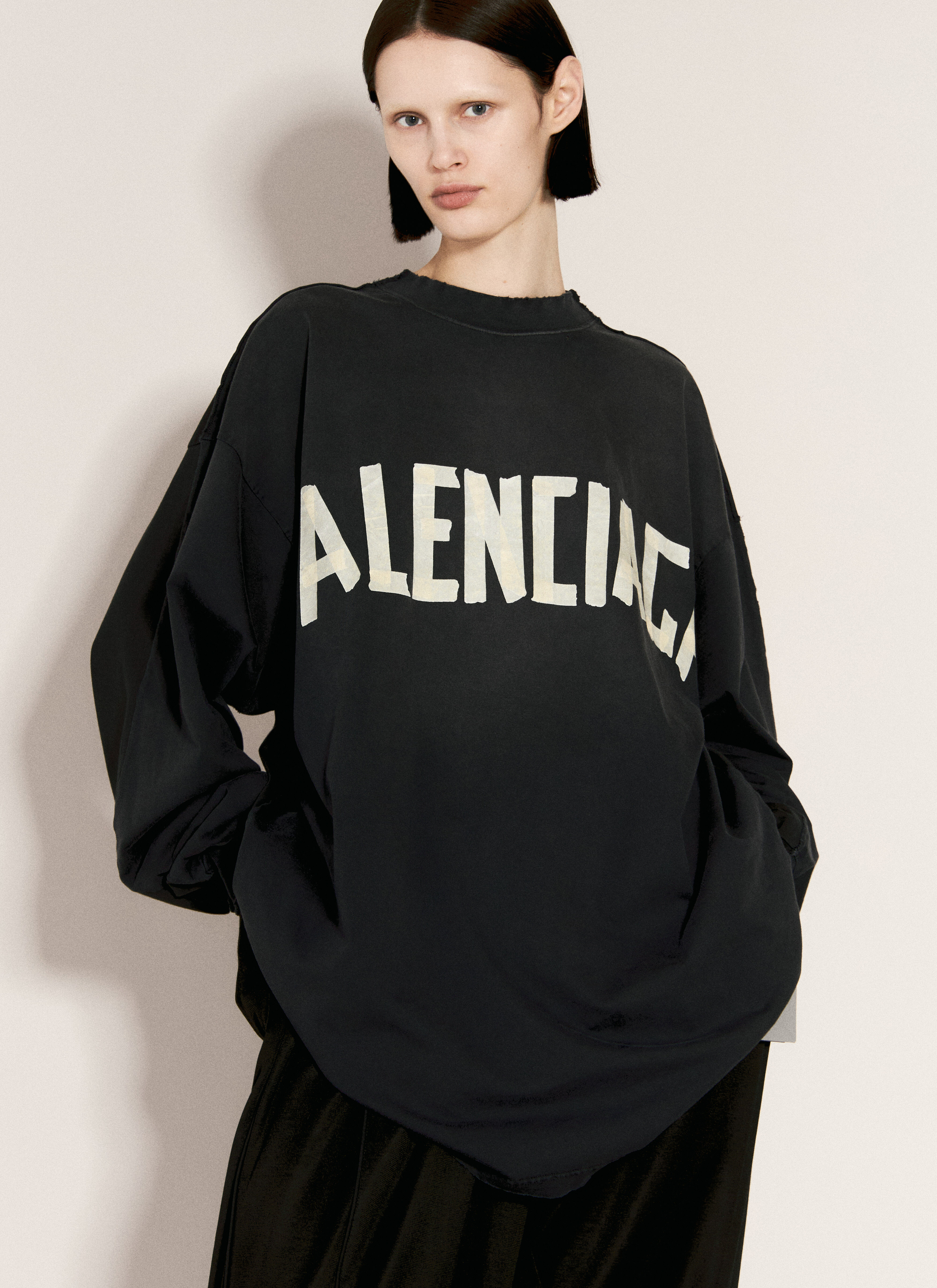 Balenciaga Double Front T-Shirt Black bal0256004