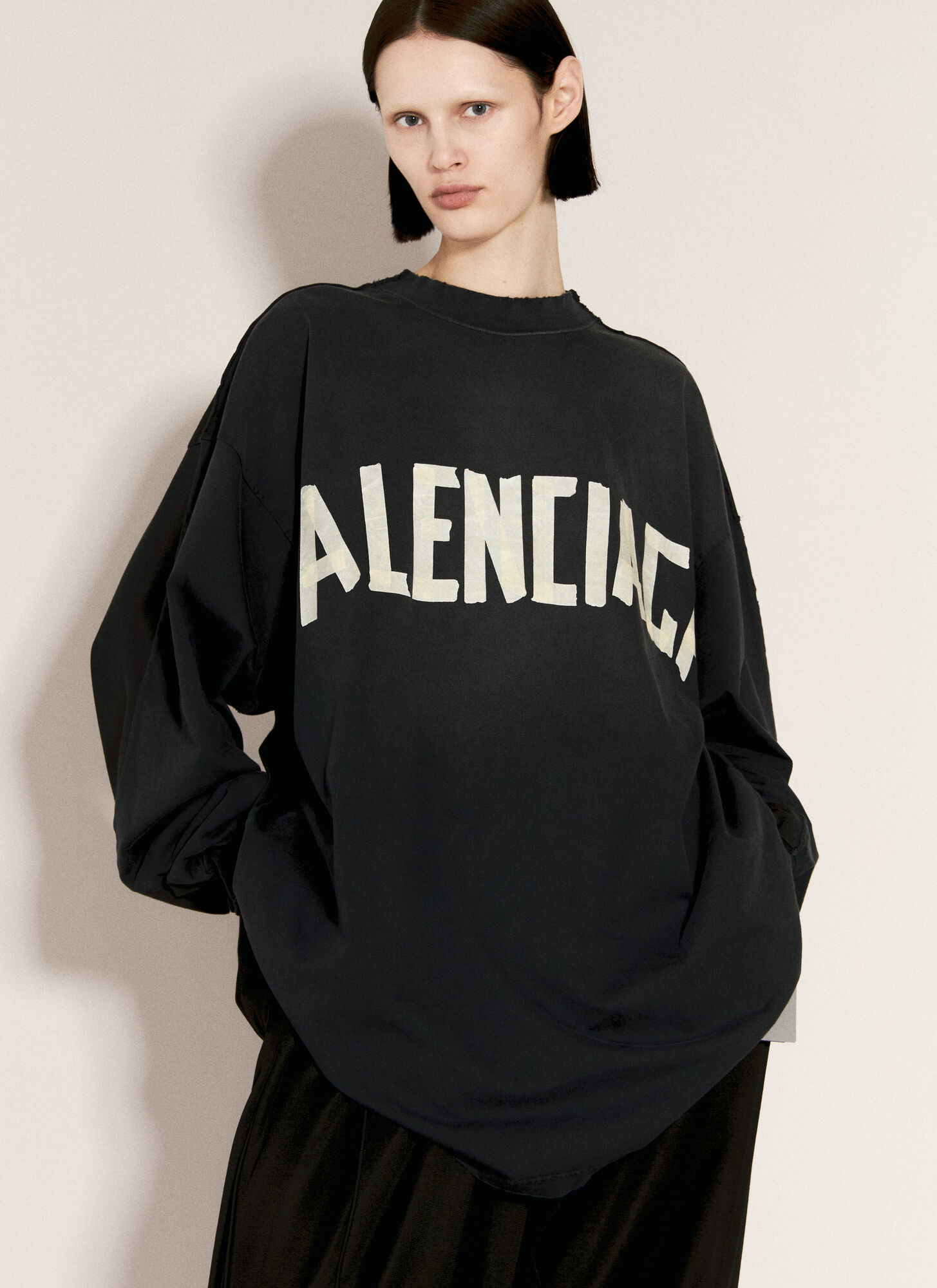 Shop Balenciaga Double Front T-shirt In Black