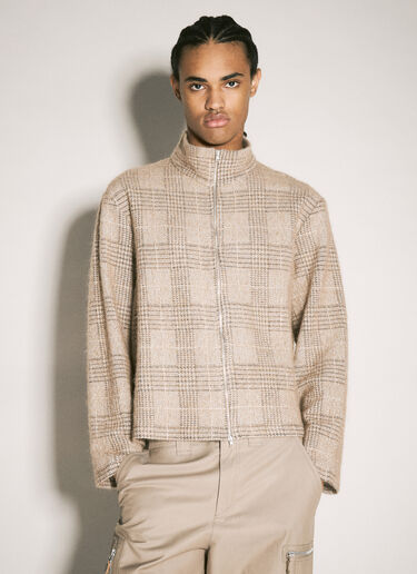 Shrunken Full Zip Polo Cardigan Our Legacy Shrunken Full Zip Polo Cardigan Beige our0158006