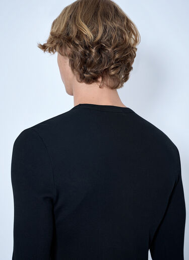 Lemaire Long Sleeve Ribbed Tee Black lem0166014