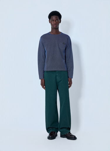 Miu Miu Textured Long Sleeve Top Blue miu0164032