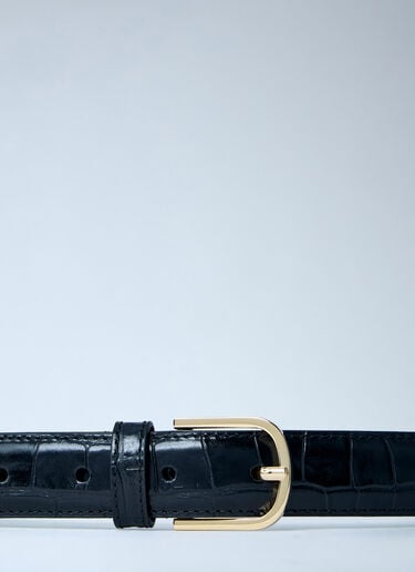 TOTEME Embossed Leather Belt Black tot0263065