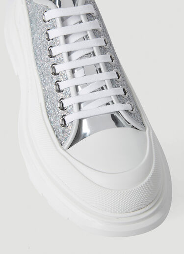 Alexander McQueen Glitter Tread Slick Sneakers Silver amq0252011