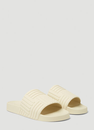 Bottega Veneta Rubber Carpet Slides Cream bov0247043