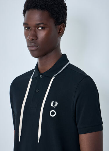 Fred Perry x Craig Green Embroidered Polo Shirt with Drawstring Detail Black fry0164001