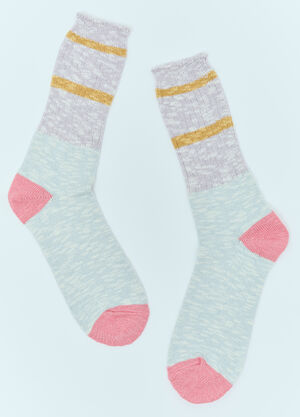 Gallery Dept. Slub Two Stripes Crew Socks White gdp0160027