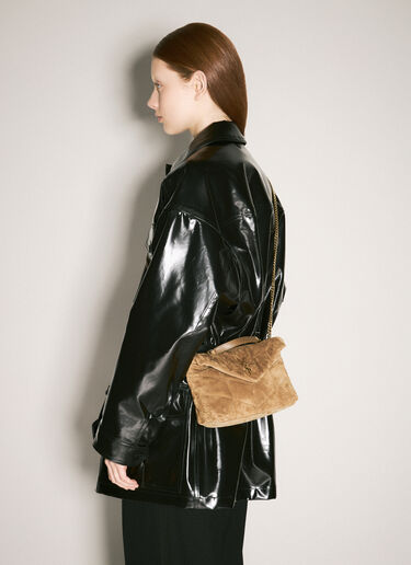Saint Laurent Toy Puffer Suede Shoulder Bag Brown sla0258037