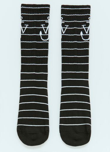 JW Anderson Striped Anchor Socks Black jwa0156012