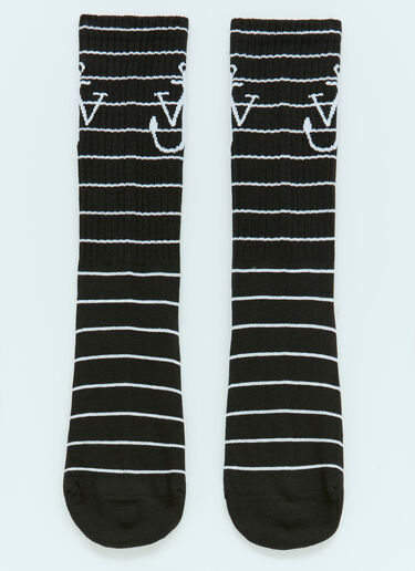 Striped Anchor Socks JW Anderson Striped Anchor Socks Black jwa0156012