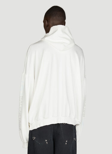Balenciaga Surfer Round Hooded Sweatshirt White bal0155020