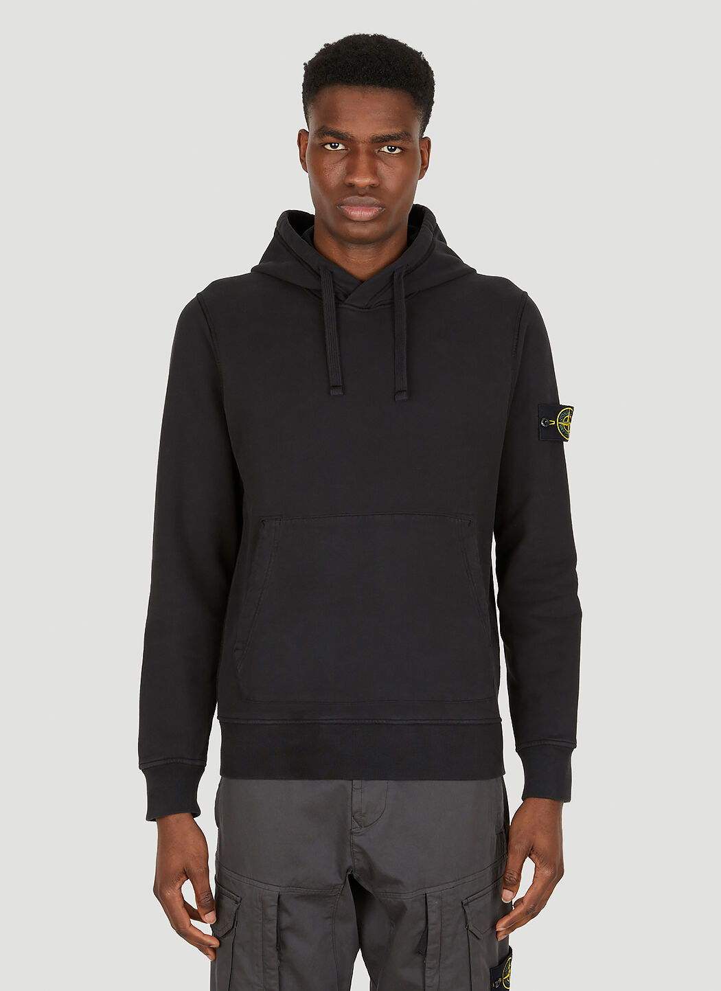 Stone Island Compass Patch Hooded Sweatshirt in Black LN CC