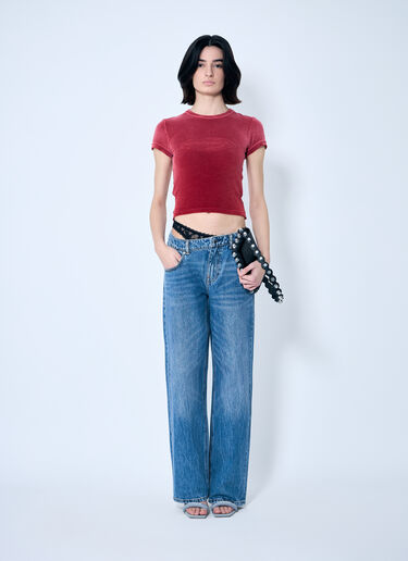 Alexander Wang ベルベットベイビーTシャツ  レッド awg0259020