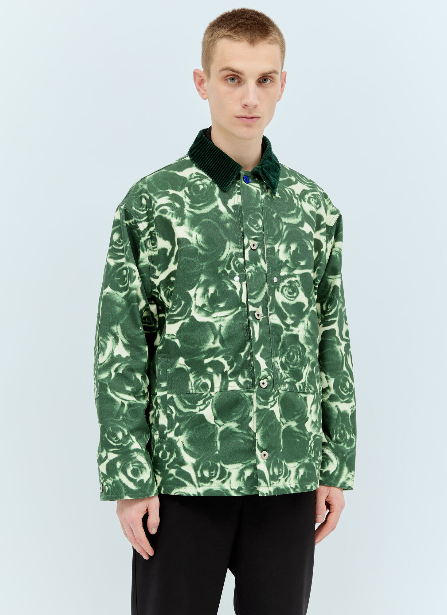 Shop Burberry Rose Waxed Cotton Jacket In Green