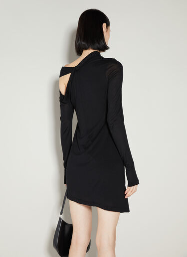 Helmut Lang Twisted Asymmetric Mini Dress Black hlm0253009