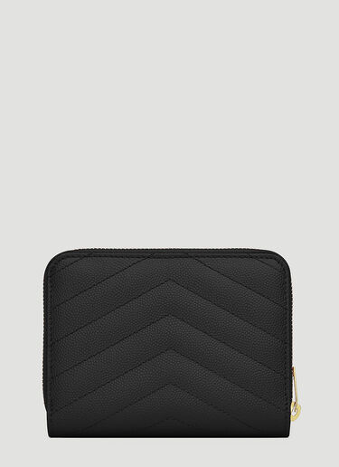 Saint Laurent Matelassé Compact Wallet Black sla0247148