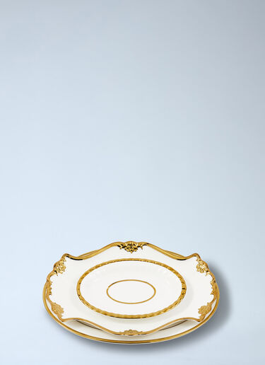 Set Of Three Golden Finds Plates POLSPOTTEN Set Of Three Golden Finds Plates White wps0691995