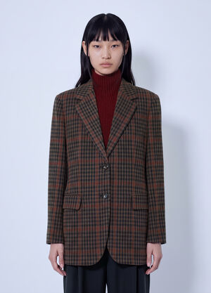 Max Mara Checked Blazer Brown max0266015