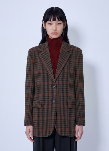 LN-CC® - Max Mara: Checked Blazer - Brown Max Mara Checked Blazer Brown max0266015