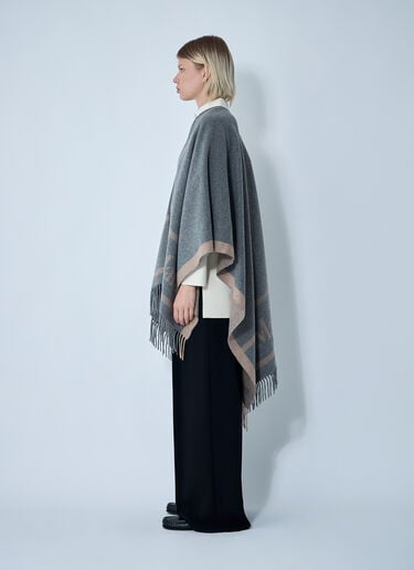 Max Mara Hilde Logo Motif Scarf Grey max0261036