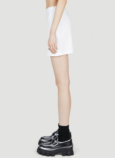 Prada Logo Plaque Skirt White pra0253005