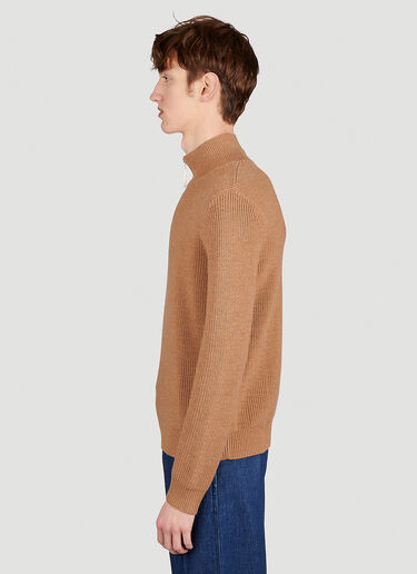 JW Anderson Half Zip Knit Sweater Brown jwa0154012