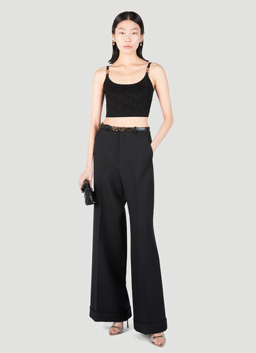 Versace Logo Plaque Crop Top Black vrs0251015