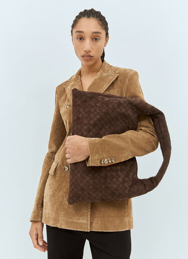 Bottega Veneta Large Hop Suede Shoulder Bag Brown bov0258019